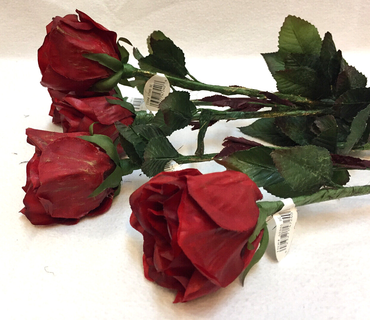 Red Roses Stems Long Stem 29″ Faux Artificial Indoor Decoration Lot of 5