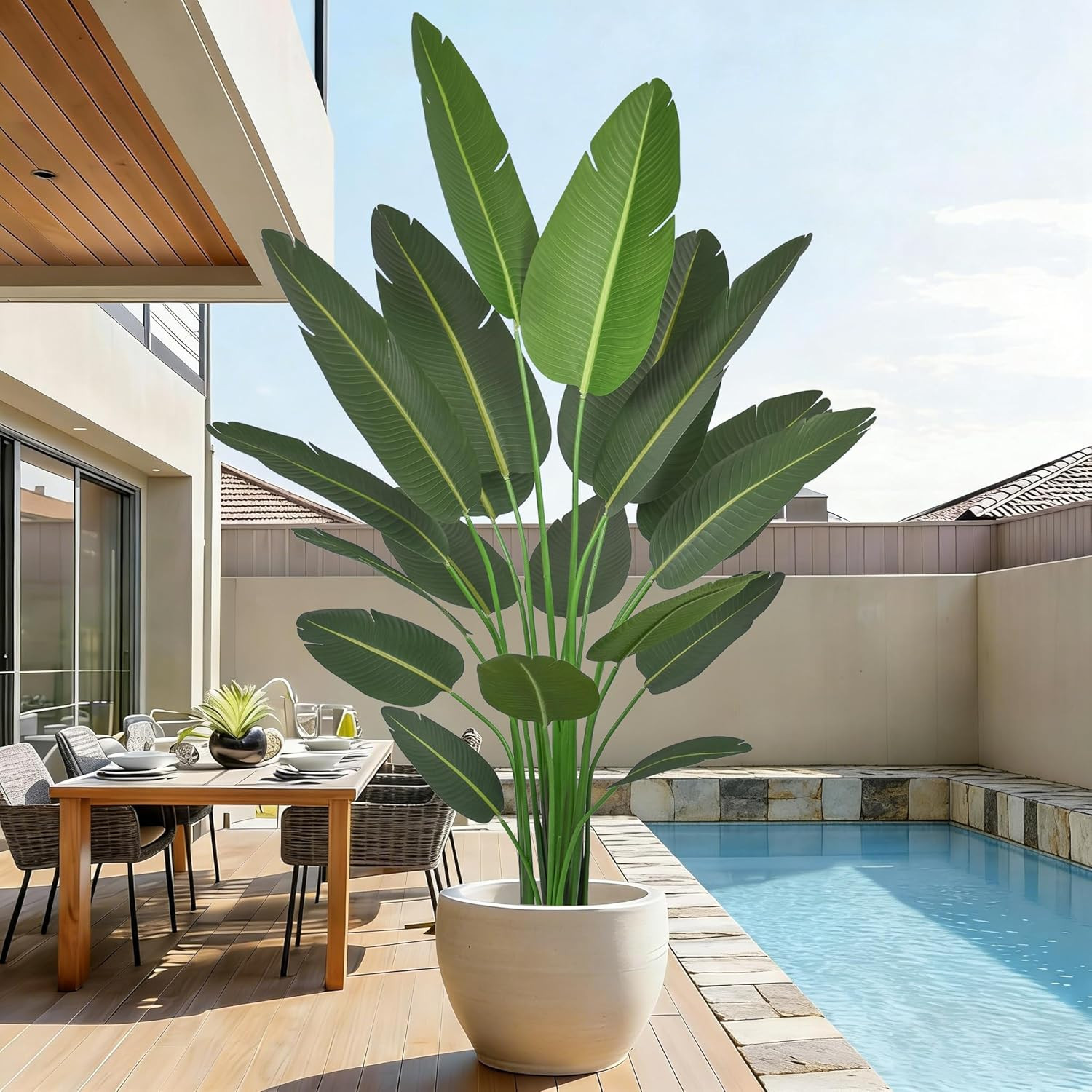 7FT Bird of Paradise Artificial Plant, 84″ Tall Artificial Plants Indoor with 19