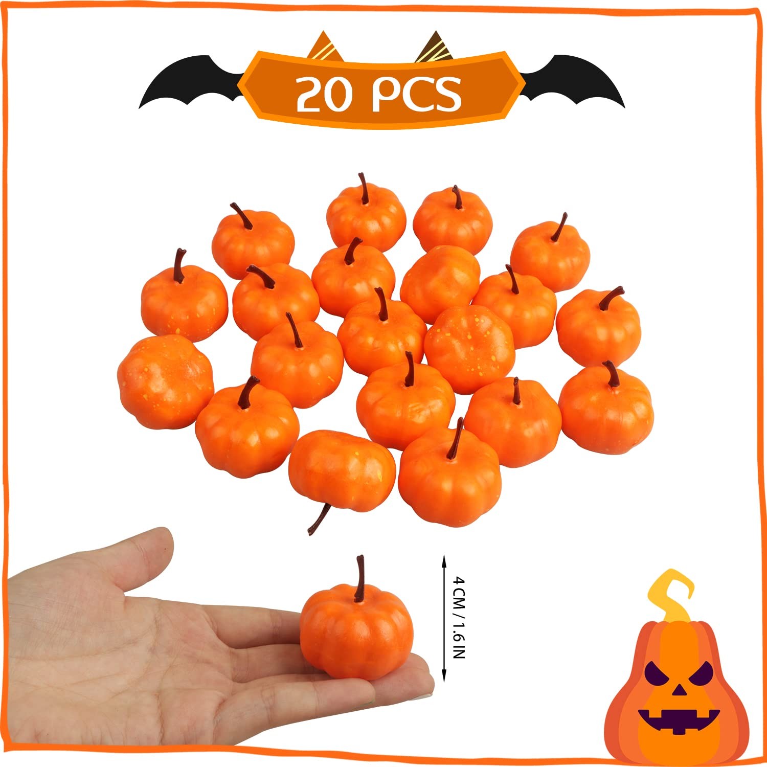 Realistic Mini Artificial Pumpkins Fall Autumn Thanksgiving Decoration 20PK