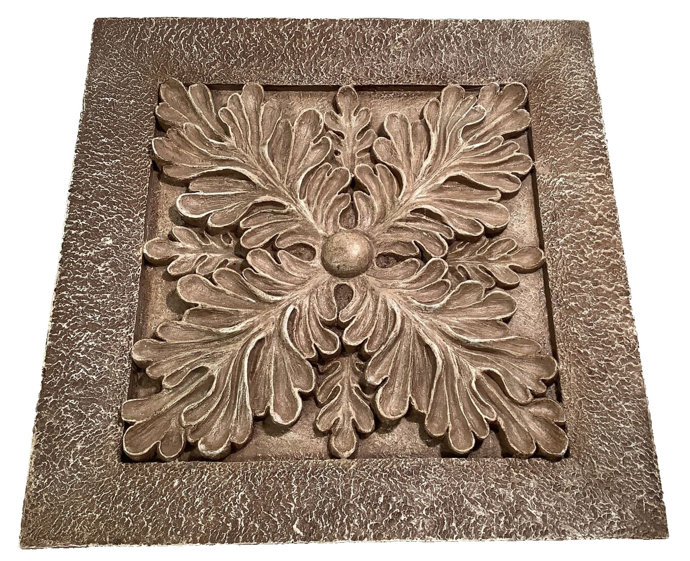 Rustic 3D Floral Leaves & Scrolls Indoor/Outdoor Garden Wall Art plaque set of 4