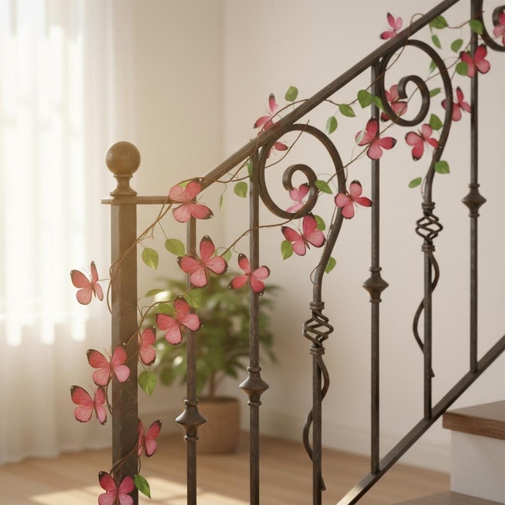 Pink Butterfly Vine Artificial Flower Made of Silk 100cm for DIY Tabletop Decor