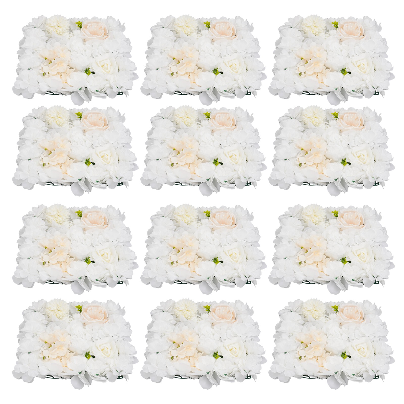 Artificial Flower Wall Panels, Artificial Flower Wall Backdrop, 12PCS Panels