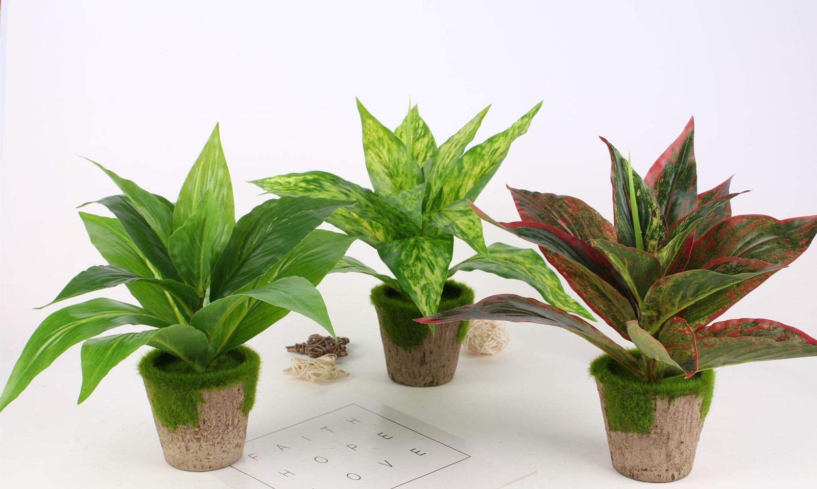 Fake Plants Artificial Plant Outdoor Shrubs Faux Grass Plastic Leaves Greener…