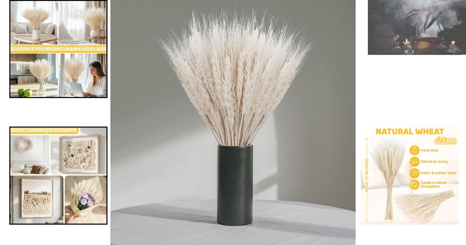 Versatile 50-Pack of 13.3 Inch White Dried Wheat – Ideal for Seasonal Decor