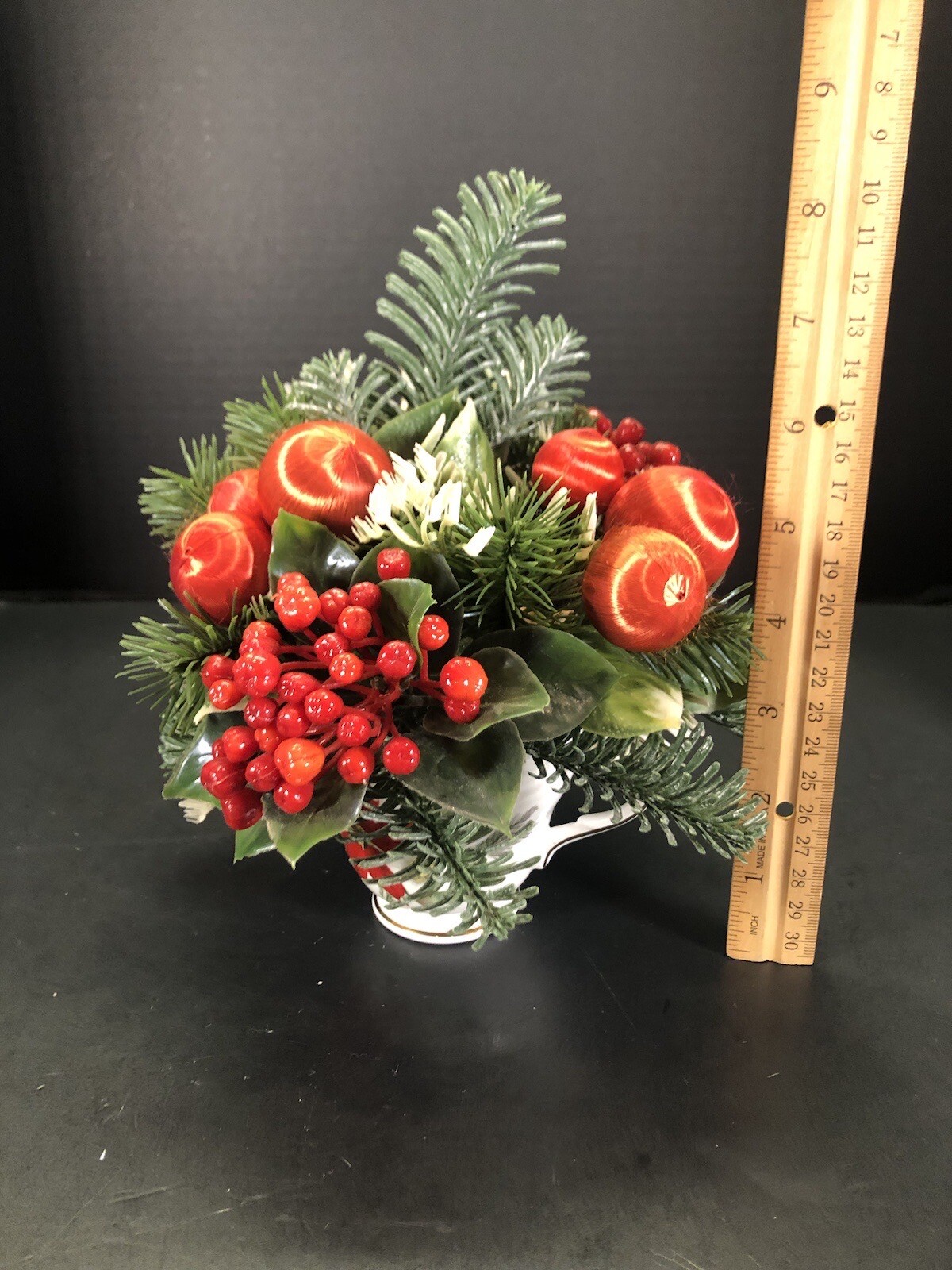 Christmas Floral Assemblage In Duchess England Bone China Tea Cup