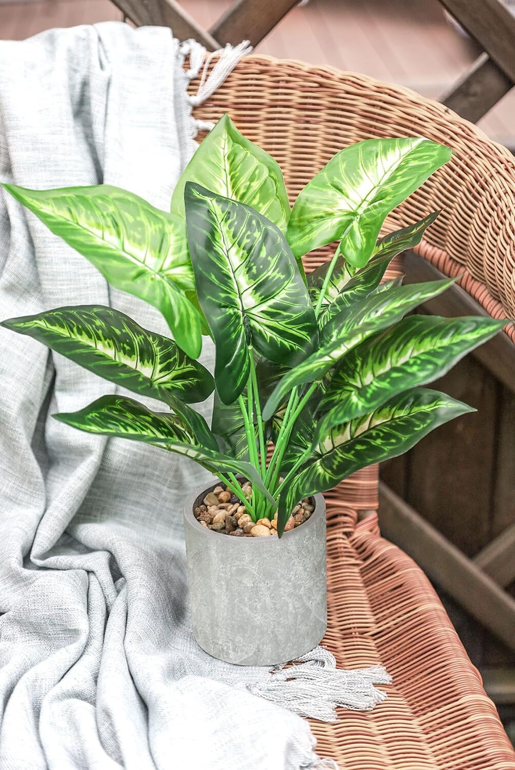 2 Pack 16 Inch Green Artificial Tropical Plants Indoor Decor Fake House Plants