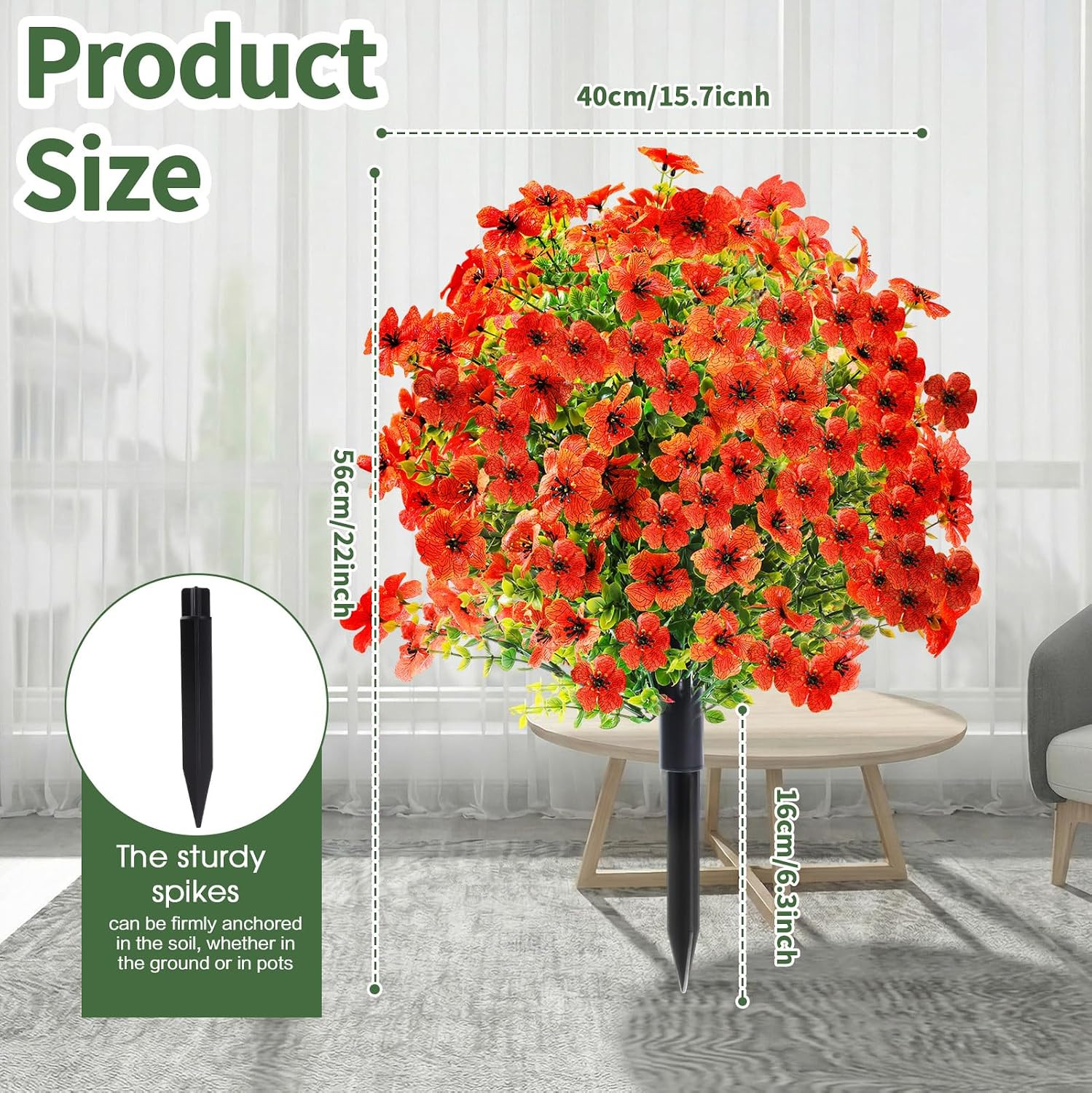 22″ UV Resistant Artificial Boxwood Ball Topiary – 2 Pack (Orange)