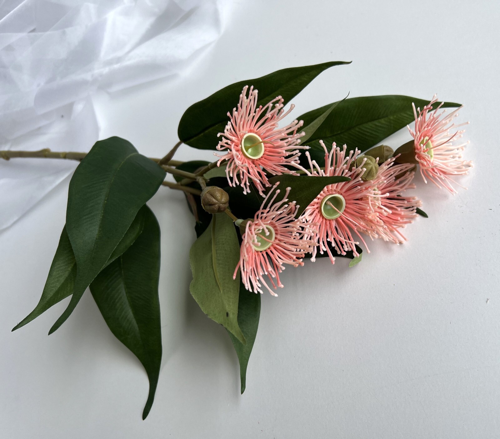 Eucalyptus Gum Blossom Australian Native Flowers Faux Silk Blossoms Red Pink x 1