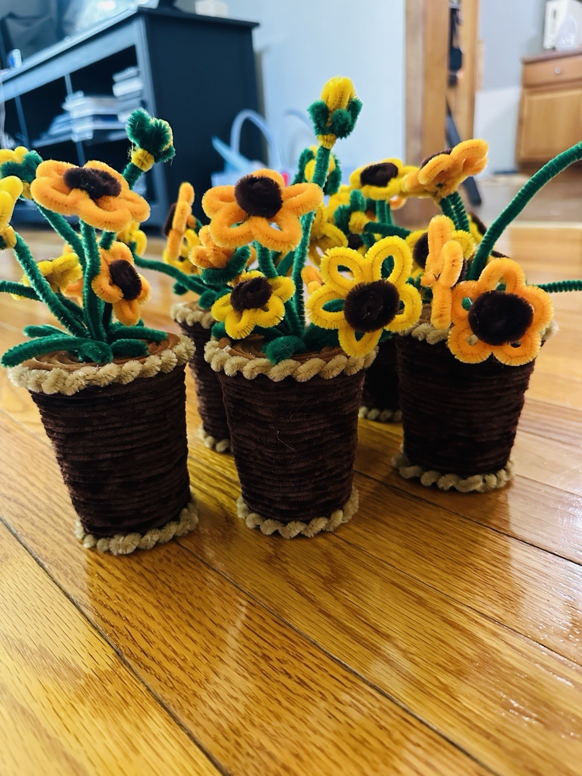 Fuzzy Wire Little Sunflower In A Pot ,