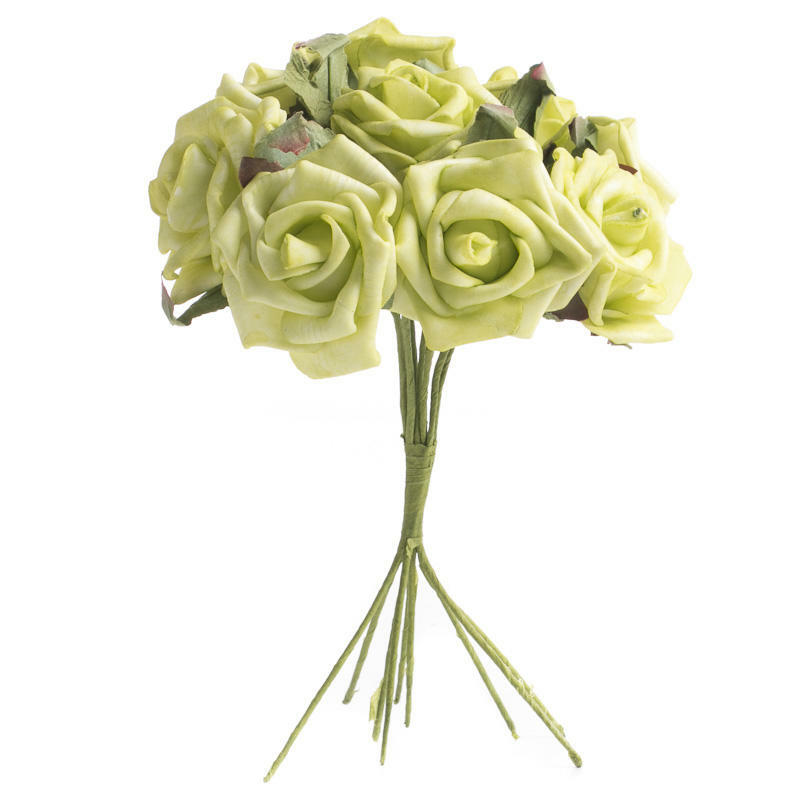 Sweet Bundle of Colorful Key Lime Green Roses