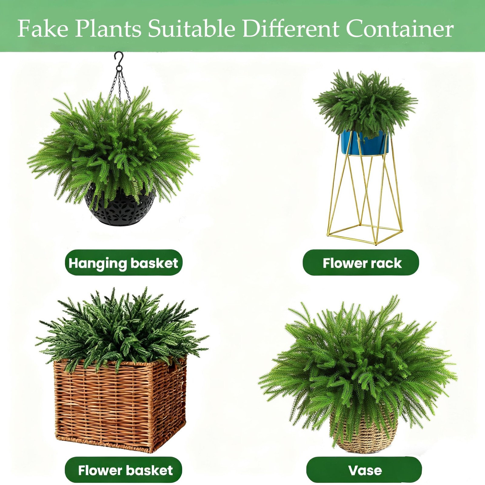45 Pcs Christmas Decorations, Artificial Greenery Christmas Ornaments Norfolk