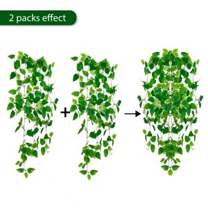 Fake Hanging Plants Vines(2pcs)for Room Decor, Artificial Ivy Greenery Garlands