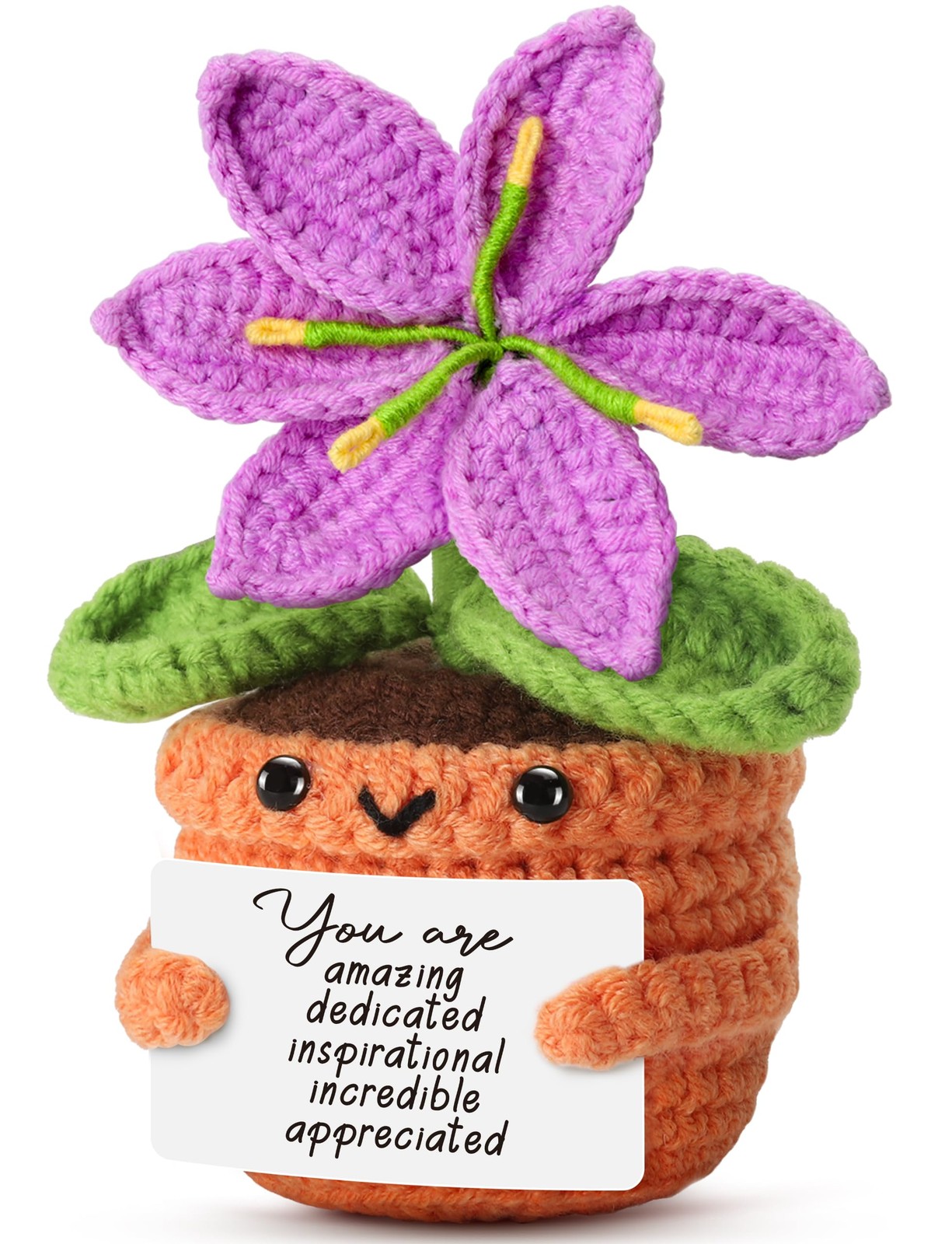 Crochet Purple Lily Flower – Happy Birthday Gifts for Women, Friends, Coworke…