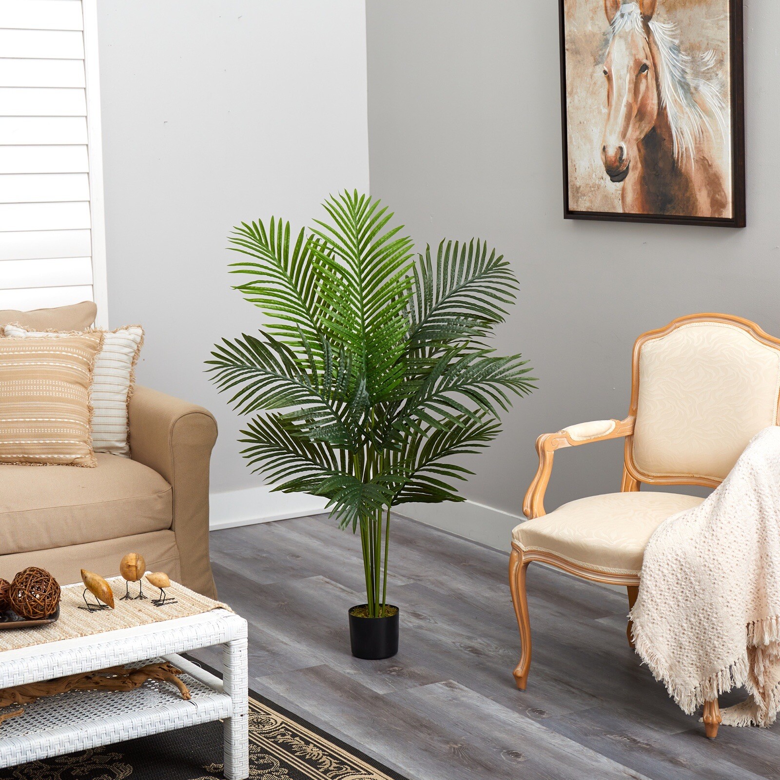 4’ Paradise Palm Artificial Tree w/9 Fronds Home Office Decor. Retail $89