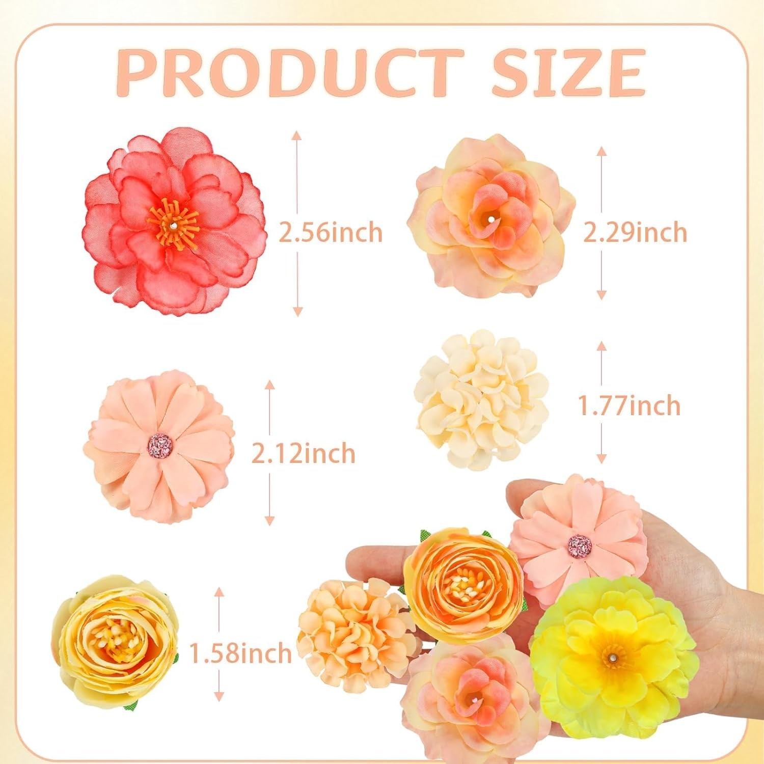 Fake Flower Heads Mini Silk Flowrs Bulk Small Flower 3D Loose Faux Daisy Rose