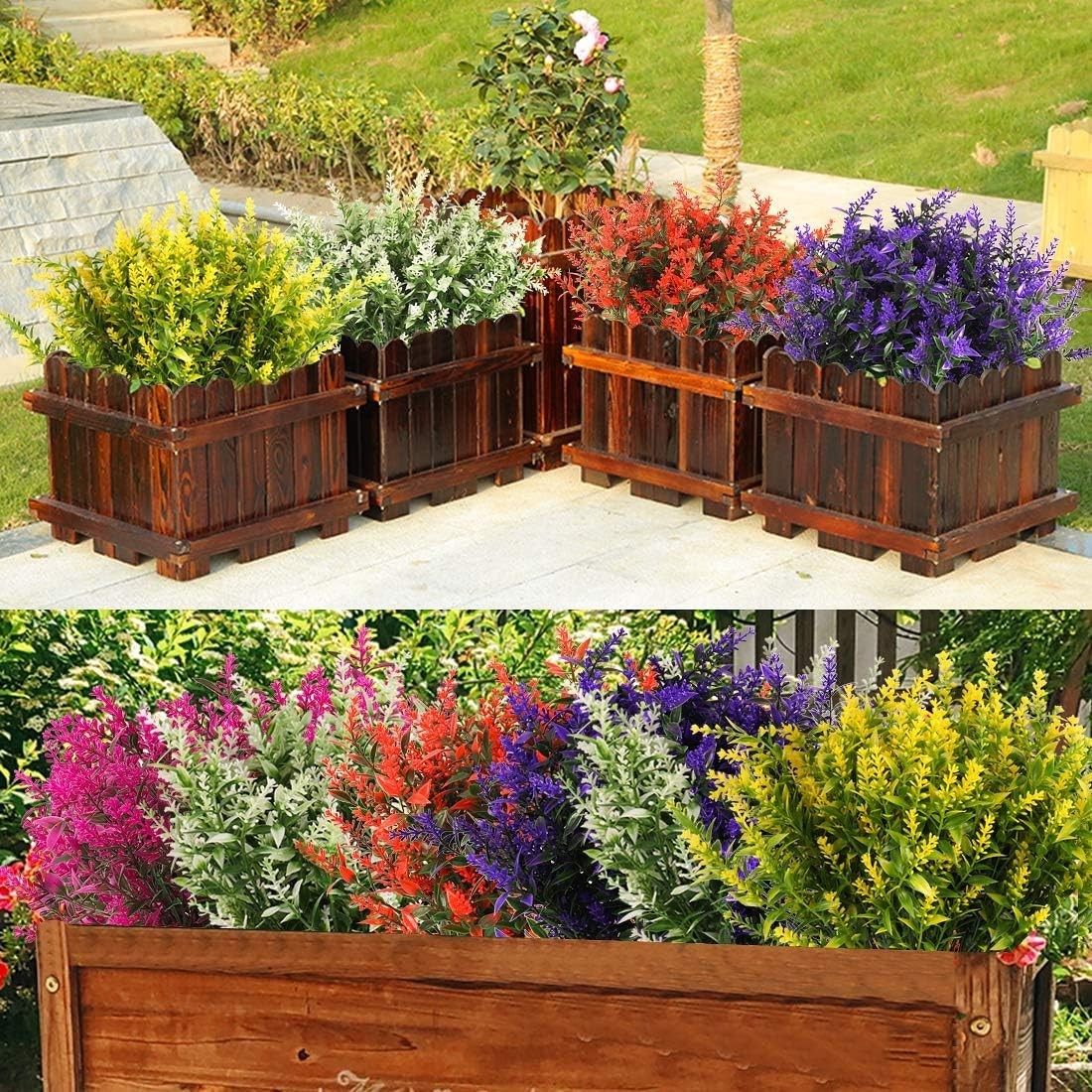 Vibrant Purple Lavender Fake Shrubs – 8 Bundles for Weddings & Everyday Decor