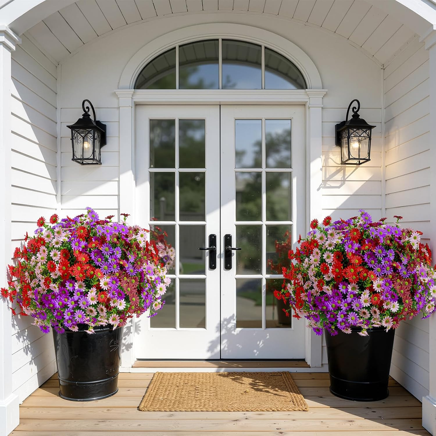 Alupssuc 20 Bundles Artificial Daisies Flowers Fake Plant for Indoor Outdoor Dec