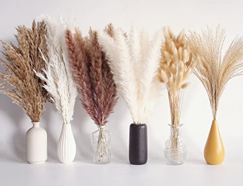 110 PCS Dried Pampas Grass Bouquet, Boho Table Decor, Bunny 110pcs Pampas Grass