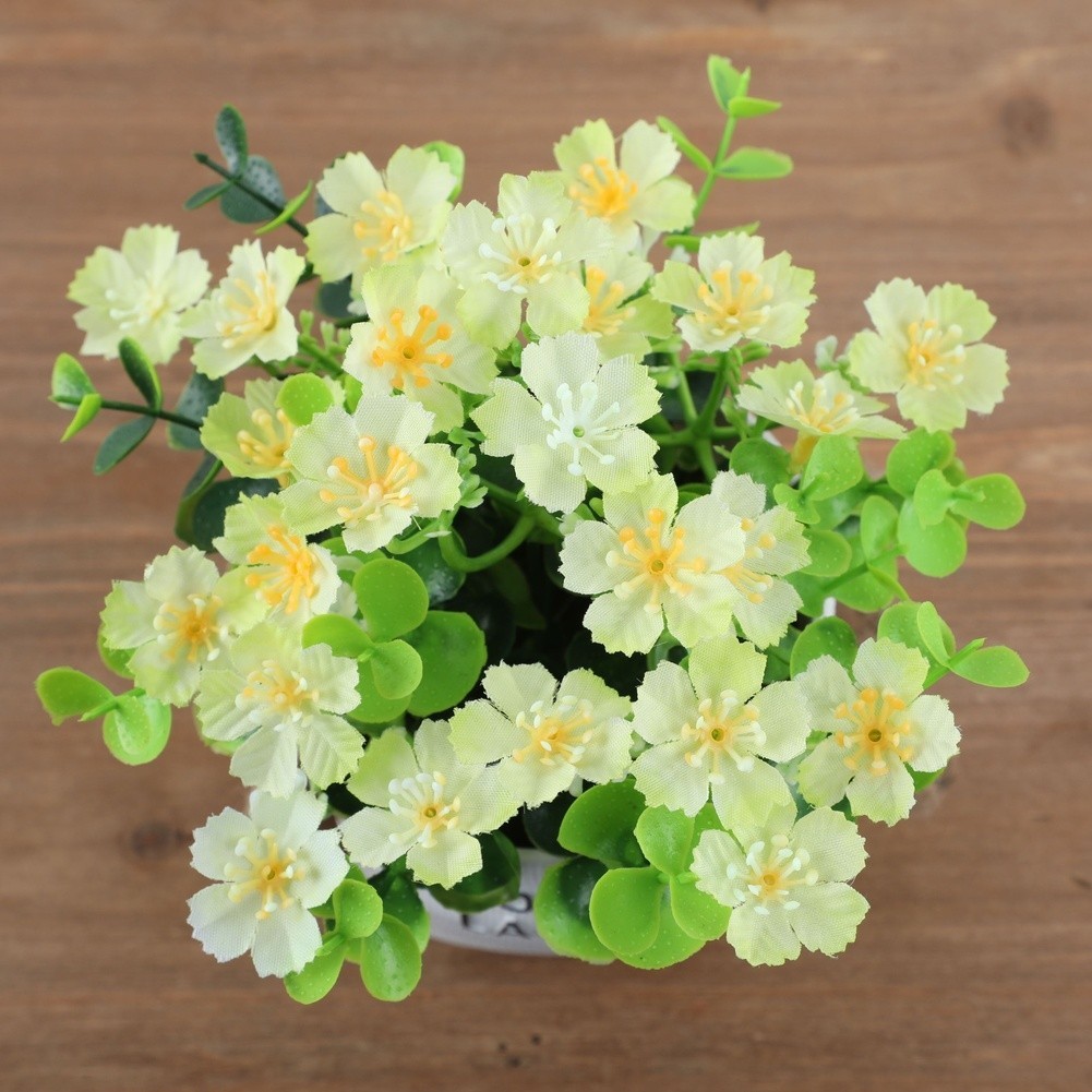Compact Milo Orchid Artificial Silk Flower Potted Plant for Home and Office Use