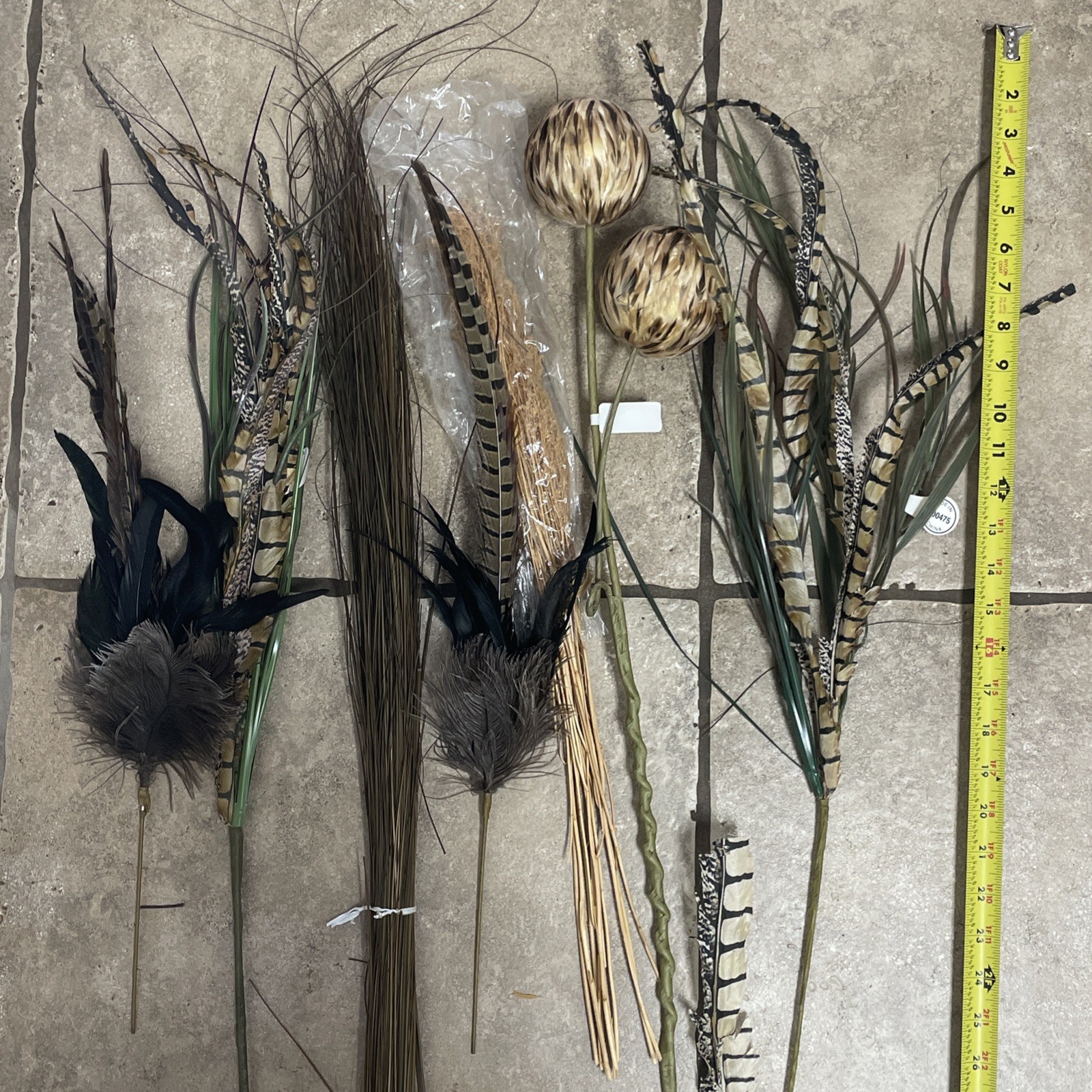 Artificial Silk Faux Flower Stems Bundle 8 Pieces Brown Animal Snake Skin Prints