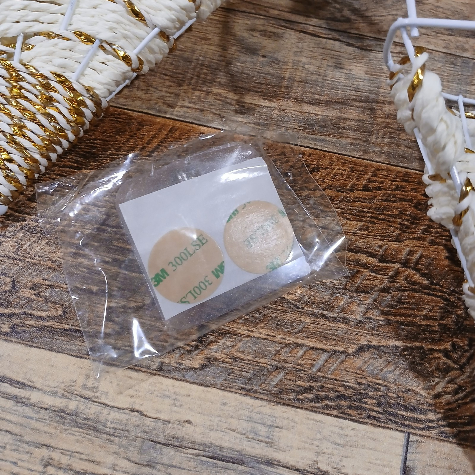 Set of 2 Wall Hanging Cone/Basket. Display Flowers. Cream & Gold