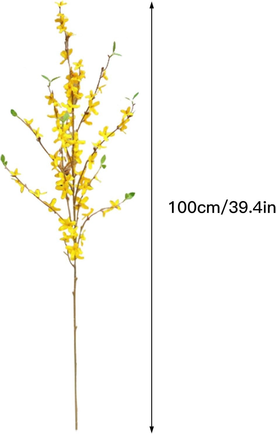 Artificial Forsythia Flowers,1Pcs 39.4 inch Artificial Forsythia Blossom Jasm…