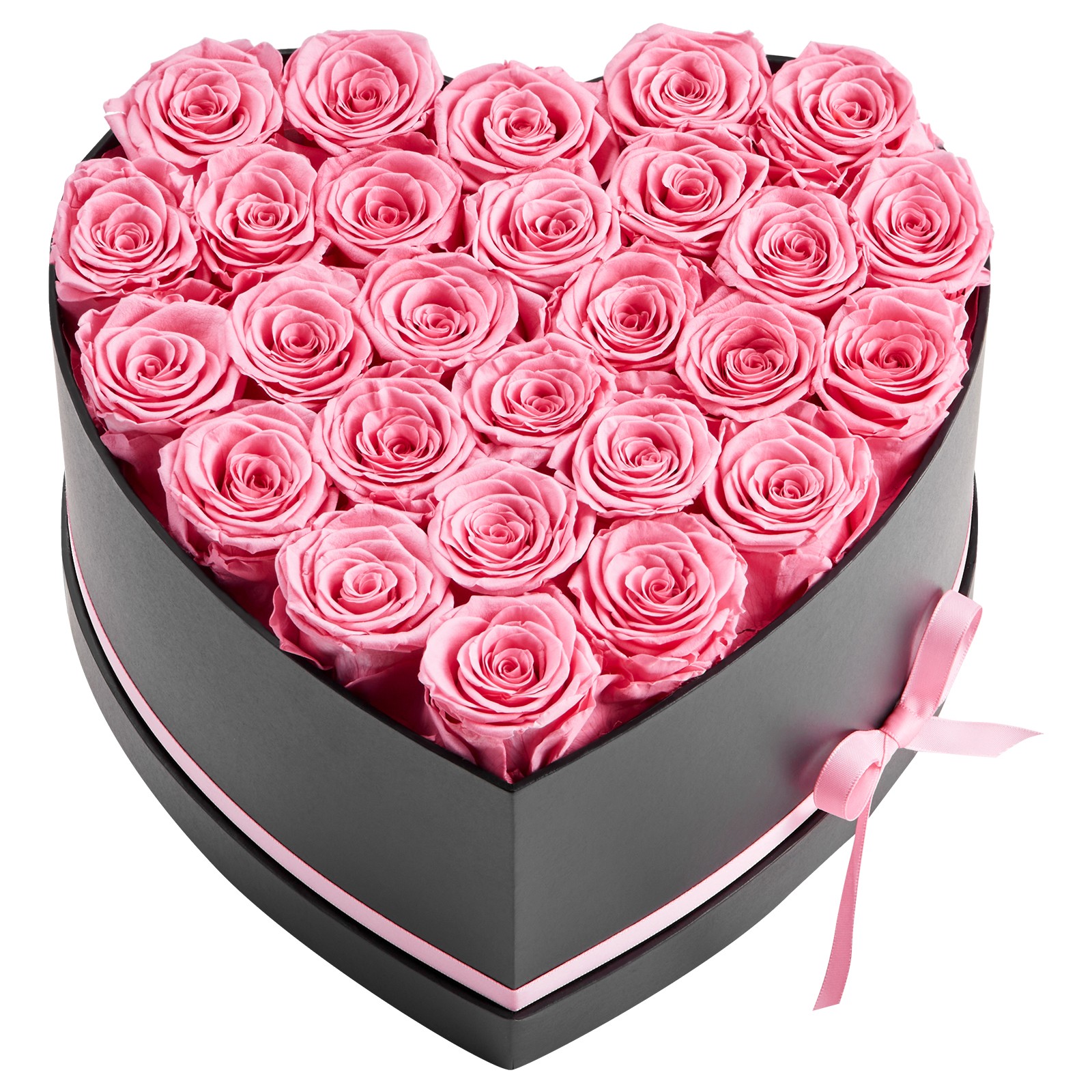 VEVOR Forever Flowers 27 Preserved Roses Heart Box Eternal Bouquet Pink