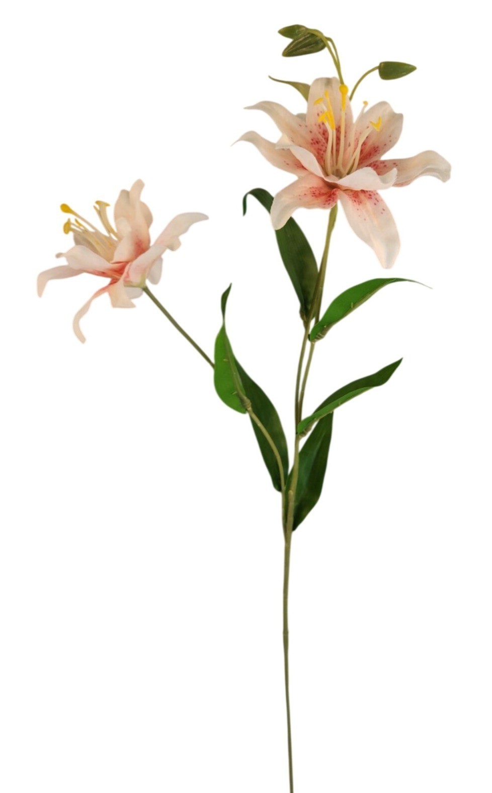 Luxury Artificial Asiatic Lily Stem 27 Inch | Blush Pink and White Faux Lily | D