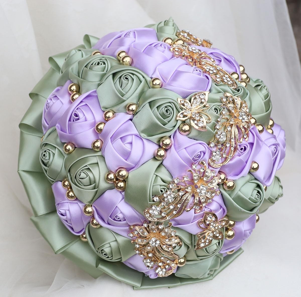 Bridal Wedding Bouquet Round Holding Bouquet Throw Toss Artificial Rose Flowe…