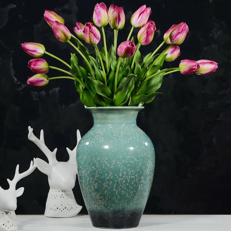 20Pcs 20Cm Decor Green Artificial Tulip Leaf Flower for Wedding Home Decoration