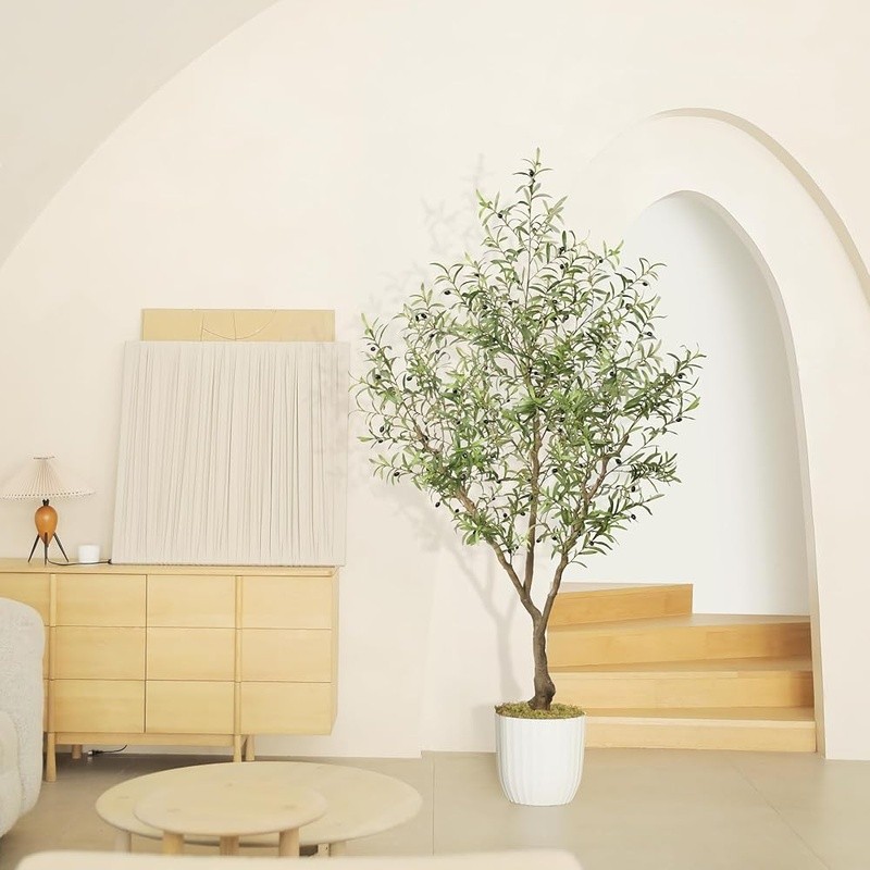 Faux Olive Tree 7ft Realistic Indoor Outdoor Plant Easy Assembly All Seasons New