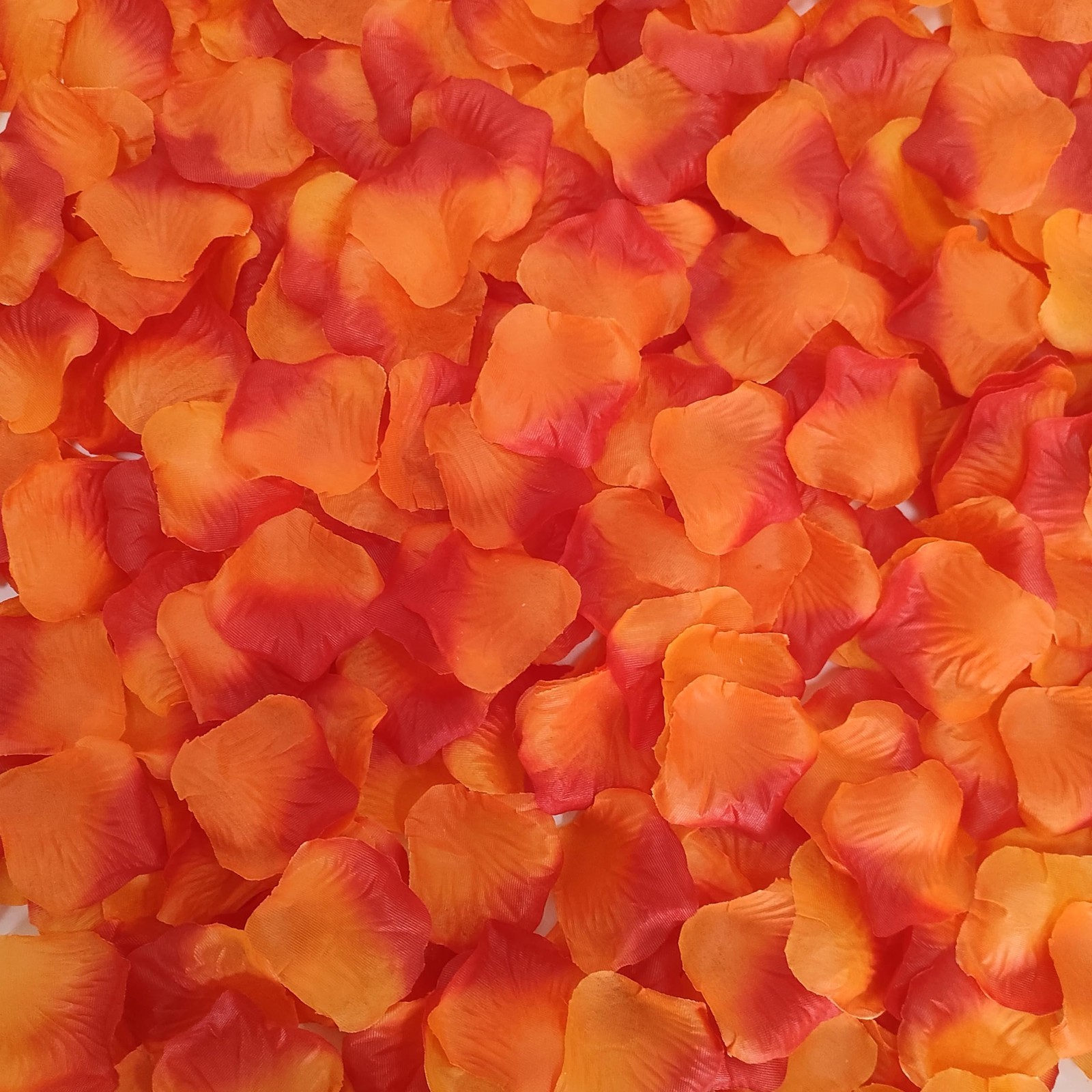 1500 Pcs Pre-Separated Artificial Gradient Orange Red Rose Petals, Sunset Flo…