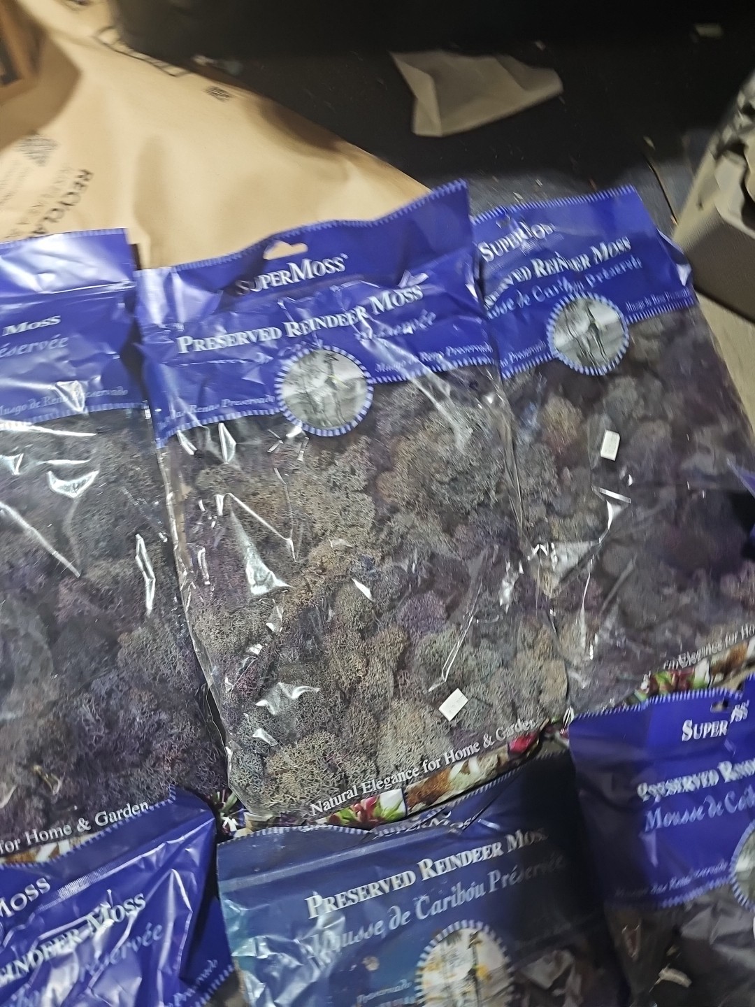 Quality Growers Preserved Reindeer Moss Purple/blue/grey/black 9 Bags