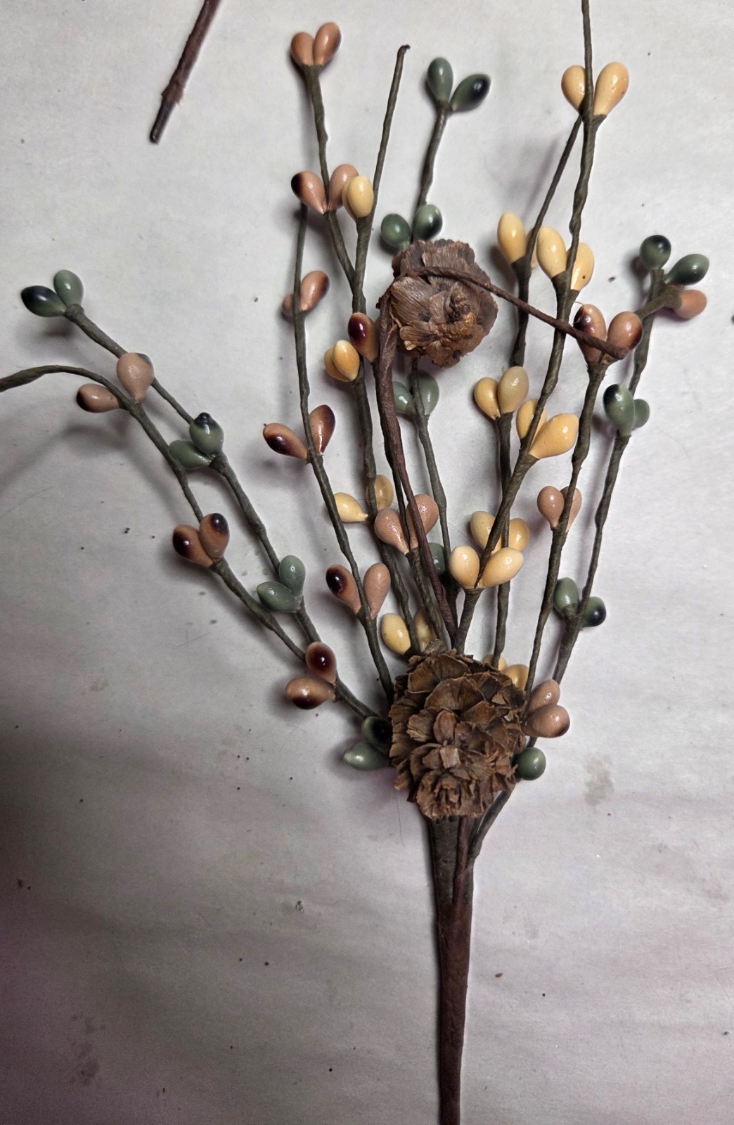 Lot of 9 Artificial Branches Picks Pinecones Mistletoe Fall Christmas Berries