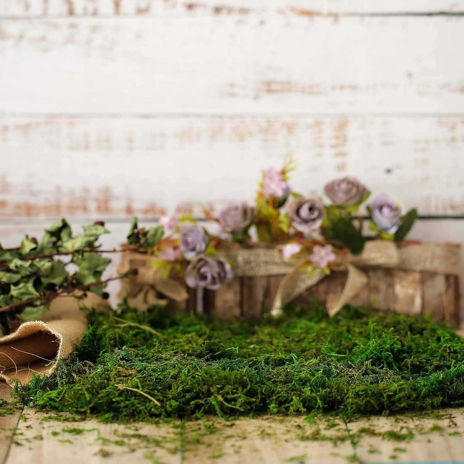 Artificial Fresh Green Moss – 225g for Effortless Floral Arrangements & Decor