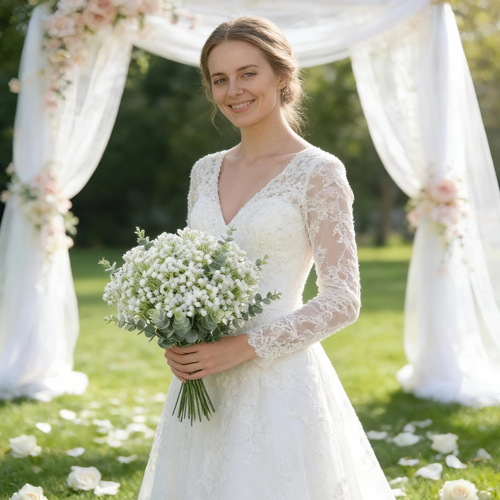 132 Pcs Babys Breath Artificial Flowers with Eucalyptus Stems, Baby Breath Fl…