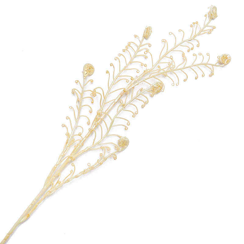 Vinyl Ivory Iridescent Artificial Spiral Fern Stems