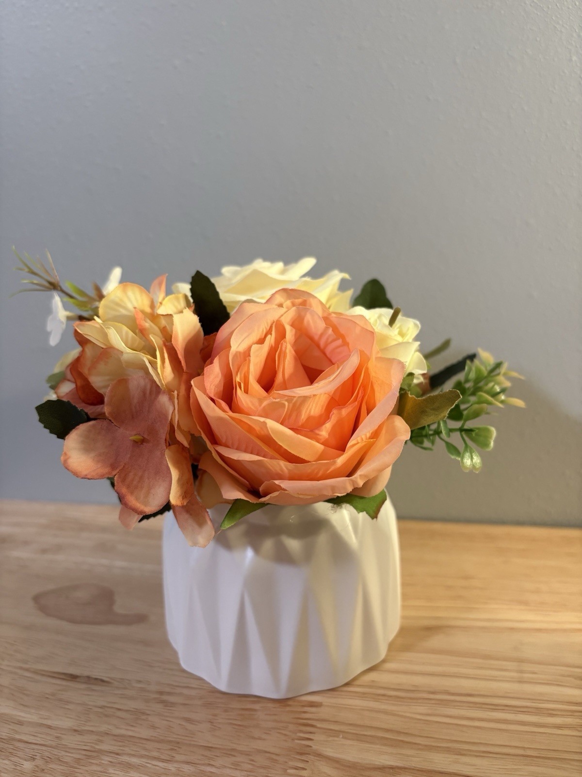 Artificial Floral Arrangement In Ceramic Vase *Home Decor