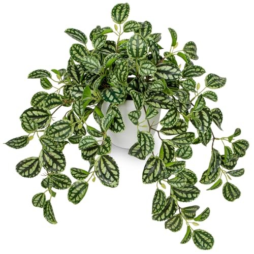 Fake Plants Indoor Artificial Potted Silk Plants Faux Watermelon Green Style#2