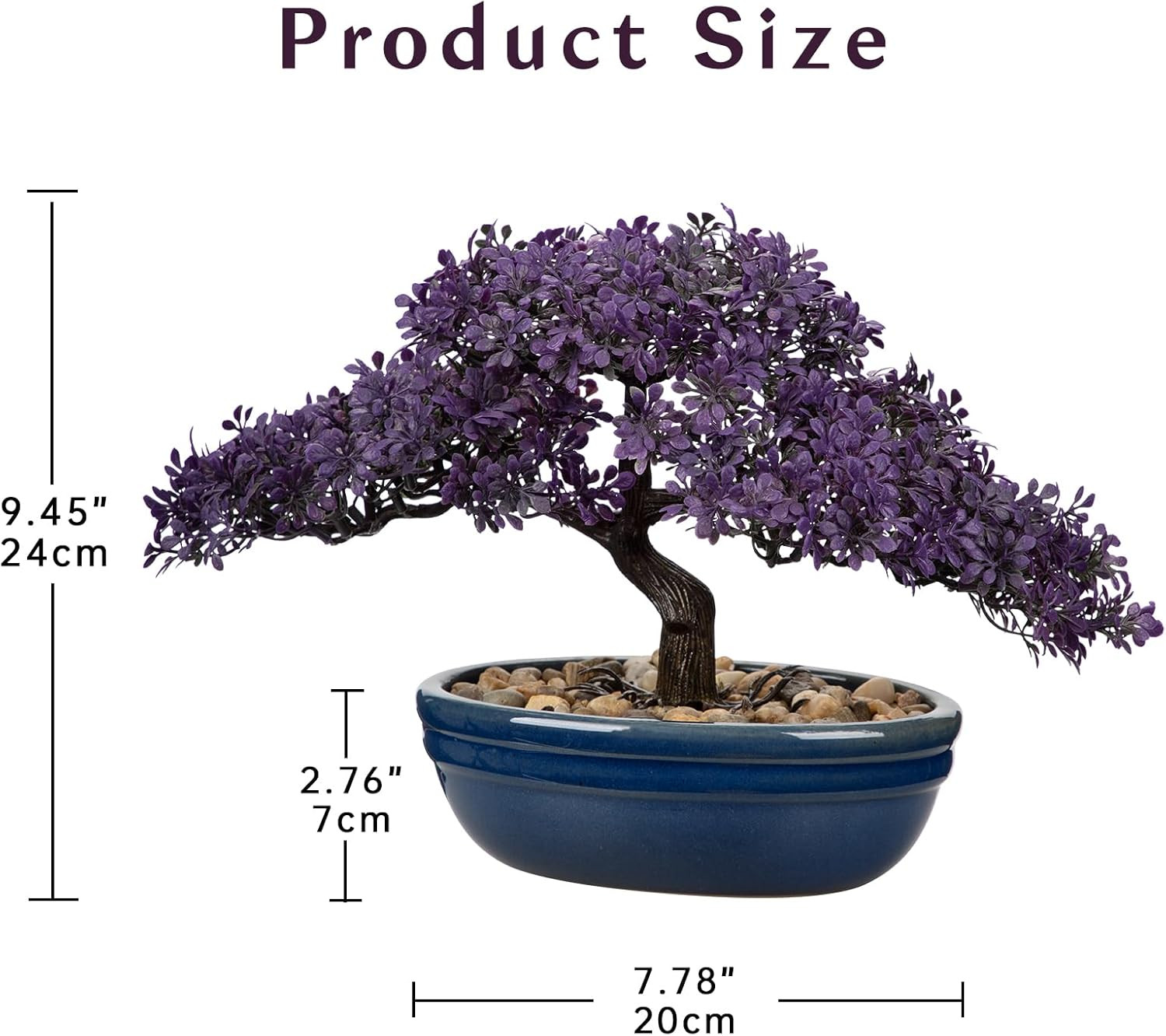 Artificial Bonsai Tree Juniper Faux Plants Indoor Fake Plants Decor with Blue Ce