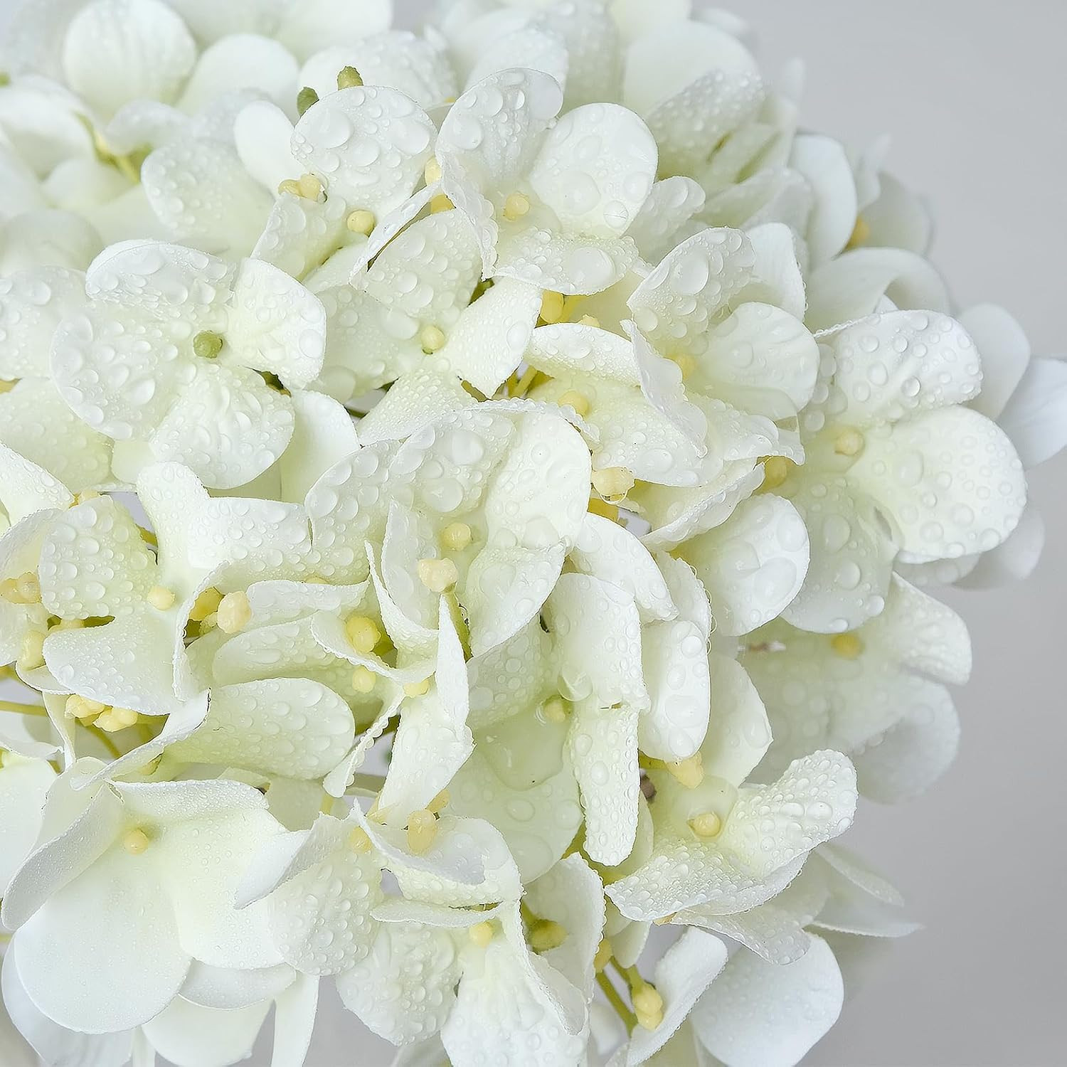 4PCS Real Touch White Hydrangea Faux Flowers for Home Decor & Events