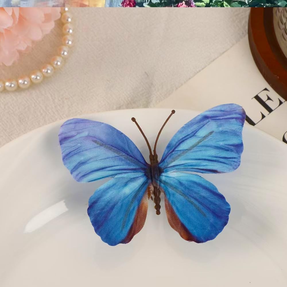 Artificial Butterfly, 3D Artificial Butterfly Clips,Silk Floral Butterflies, …