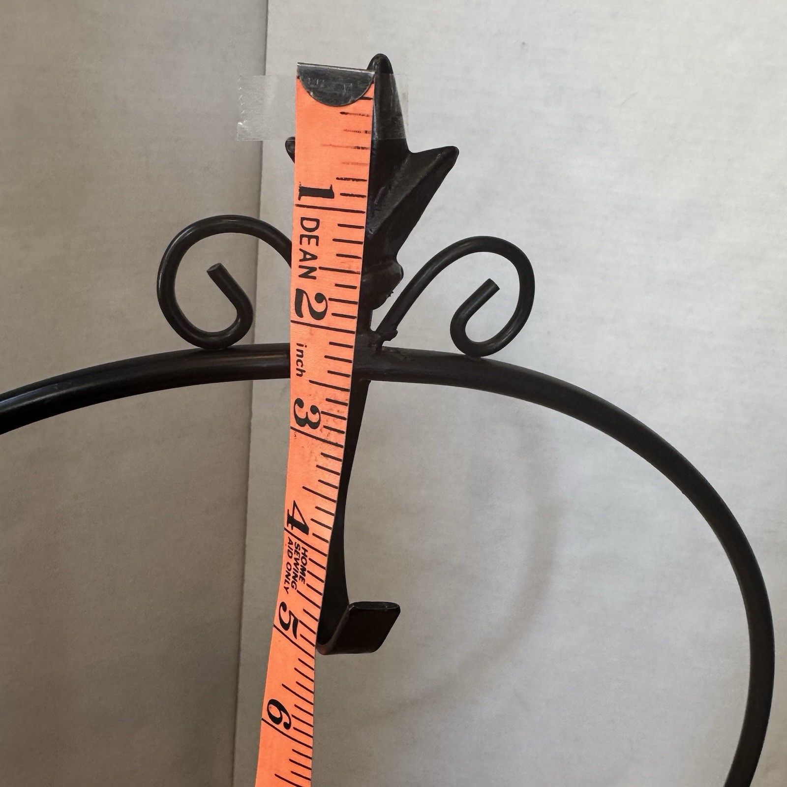 WREATH HOOK STAND Adjustable Height Free Standing Wrought Iron set of 2