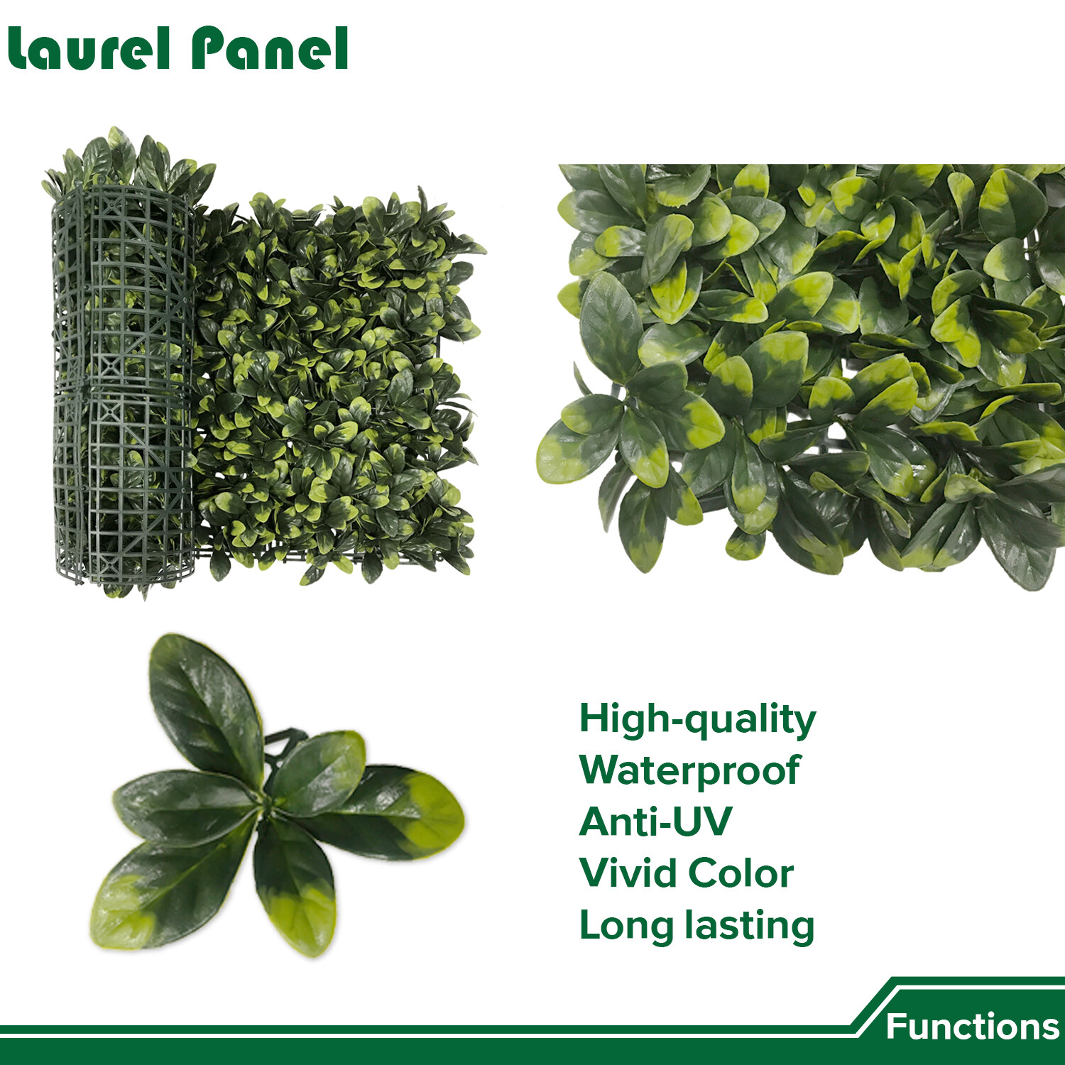 20″ Artificial Faux Laurel Leaf Mats Greenery Home Festival Wall Decor Panel