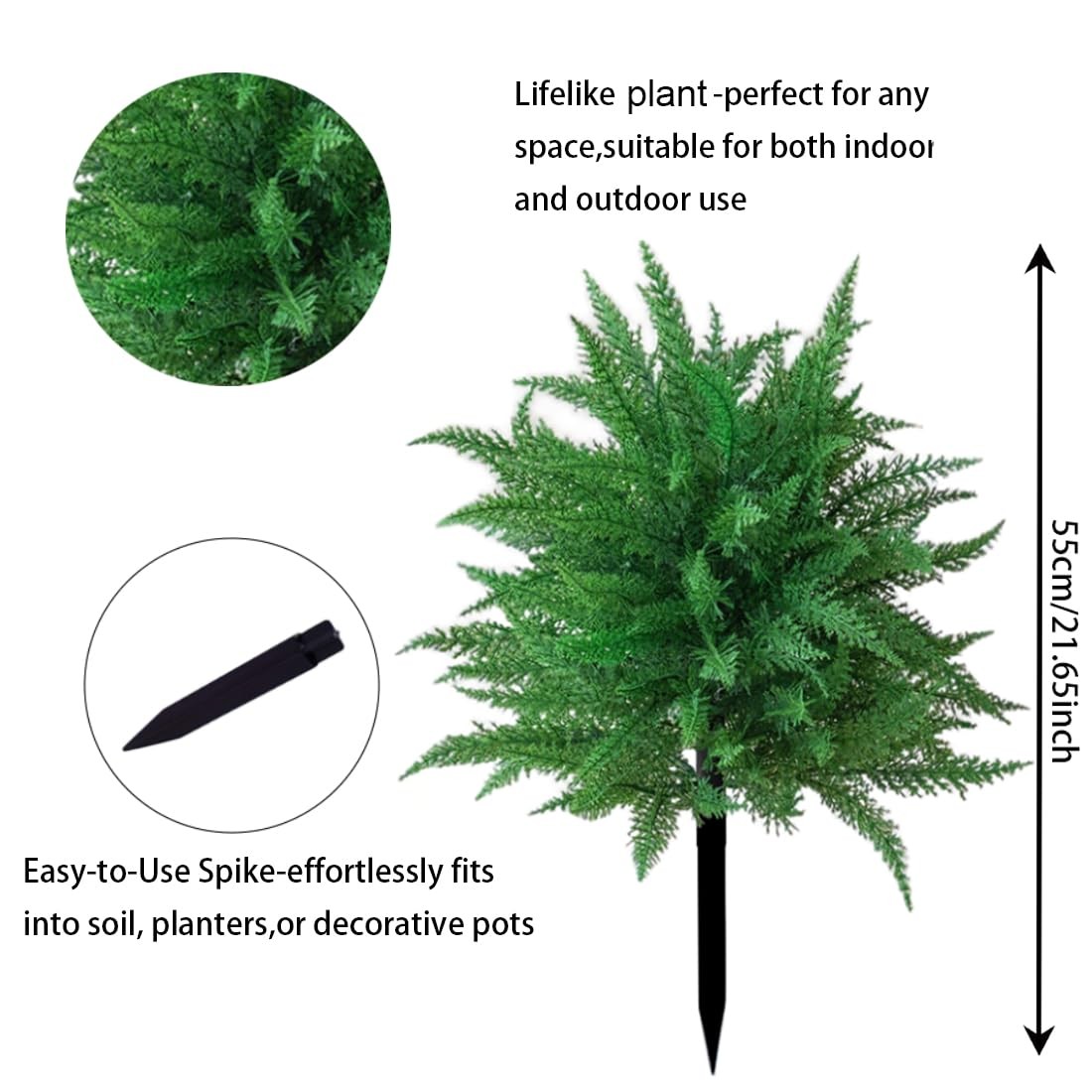 2pcs Artificial Plant with Ground Spike,Artificial Topiary Plant Bushes for I…
