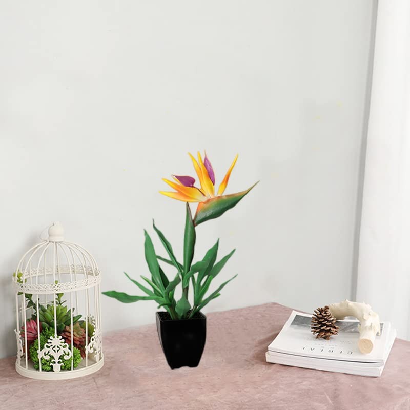 14.9 Inch Artificial Potted Bird Of Paradise Plant Bonsai Fake Tropical