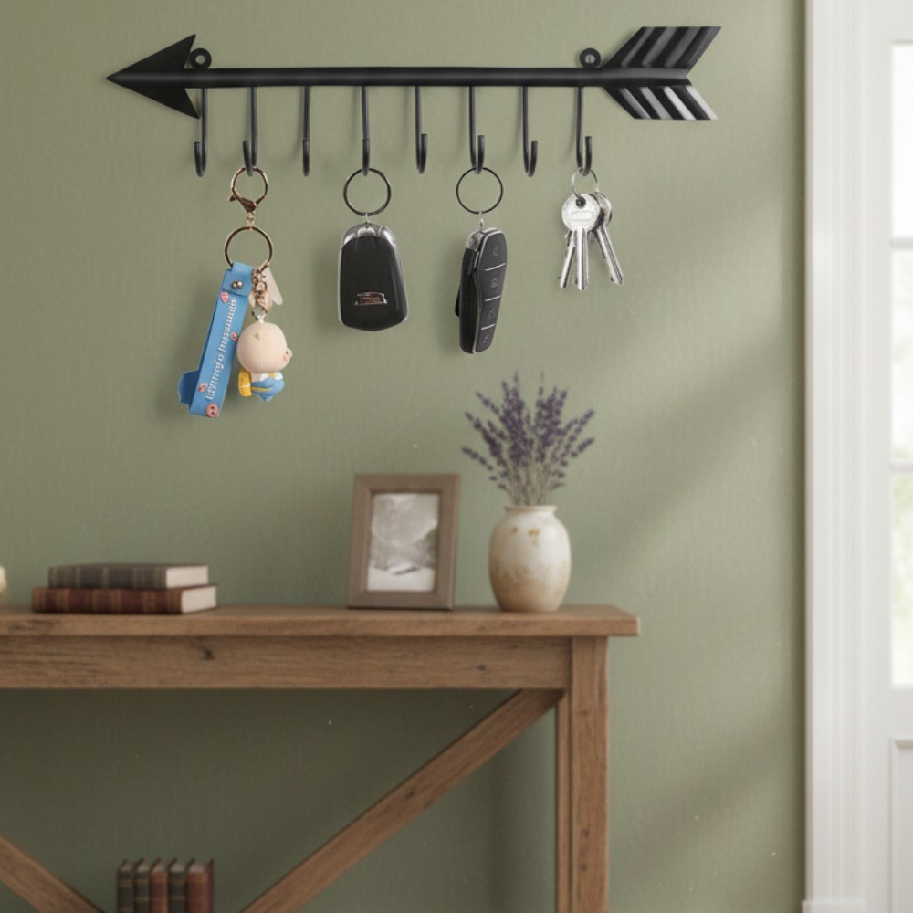 Vintage Arrow Jewelry Organizer Rack Wall-Mounted Vanity Storage Hook for Lovers
