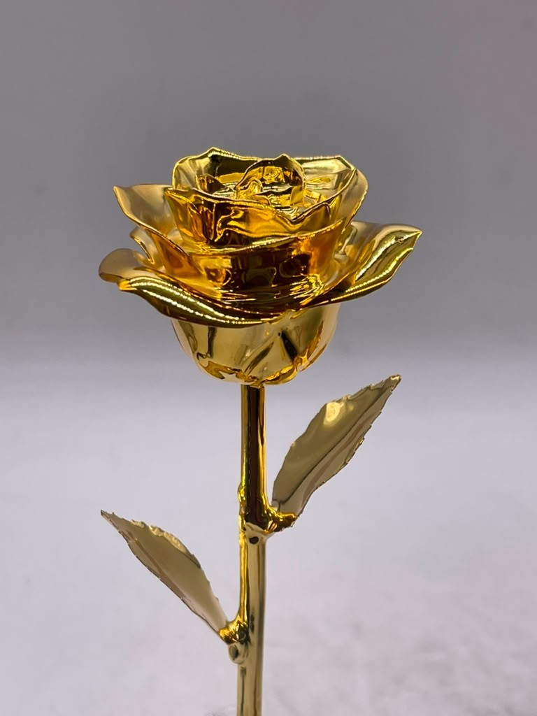 Anthonic Gold Dipped Rose Real 24K Gold Rose Gift w/ Stand & Box Open Box