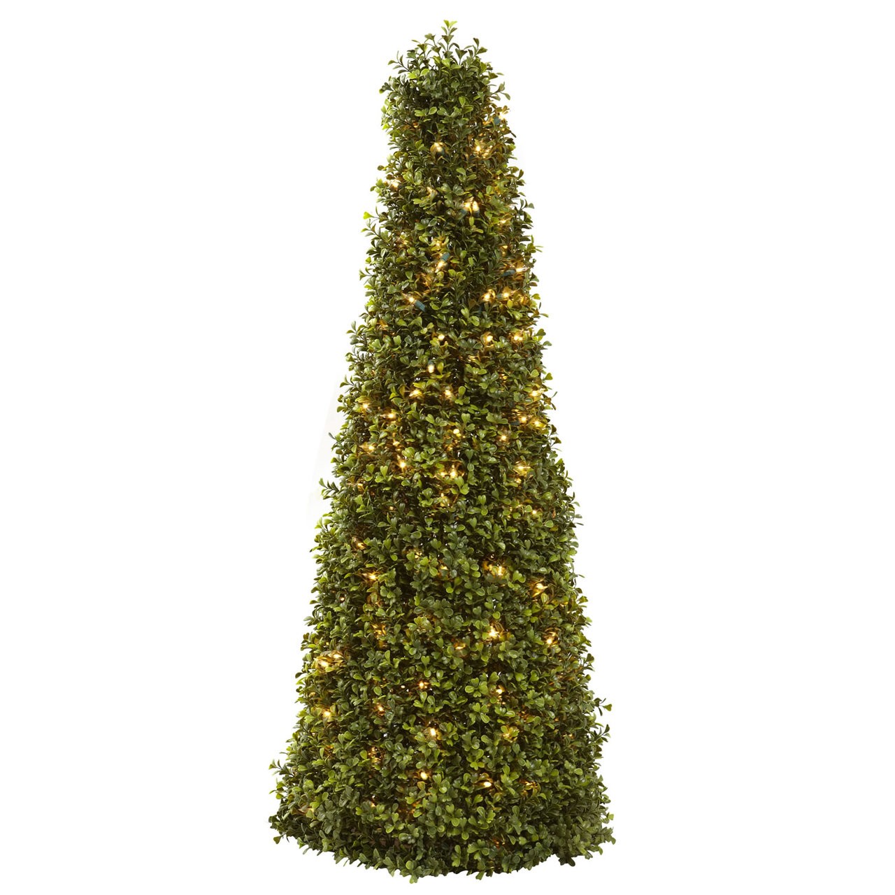 39″ INDOOR OUTDOOR ARTIFICIAL FAKE CONE SHAPE BOXWOOD TOPIARY TREE w/ LIGHTS