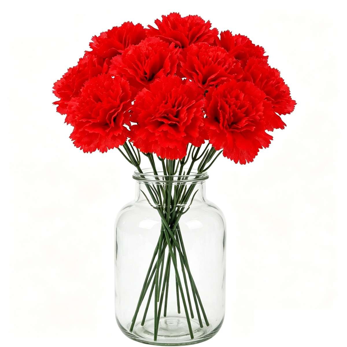 Silk Carnation Artificial Flowers Realistic Bouquet Home Decor Romantic Gift